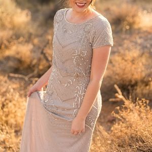 Adrianna Papell Beaded Vision Maxi Dress art deco